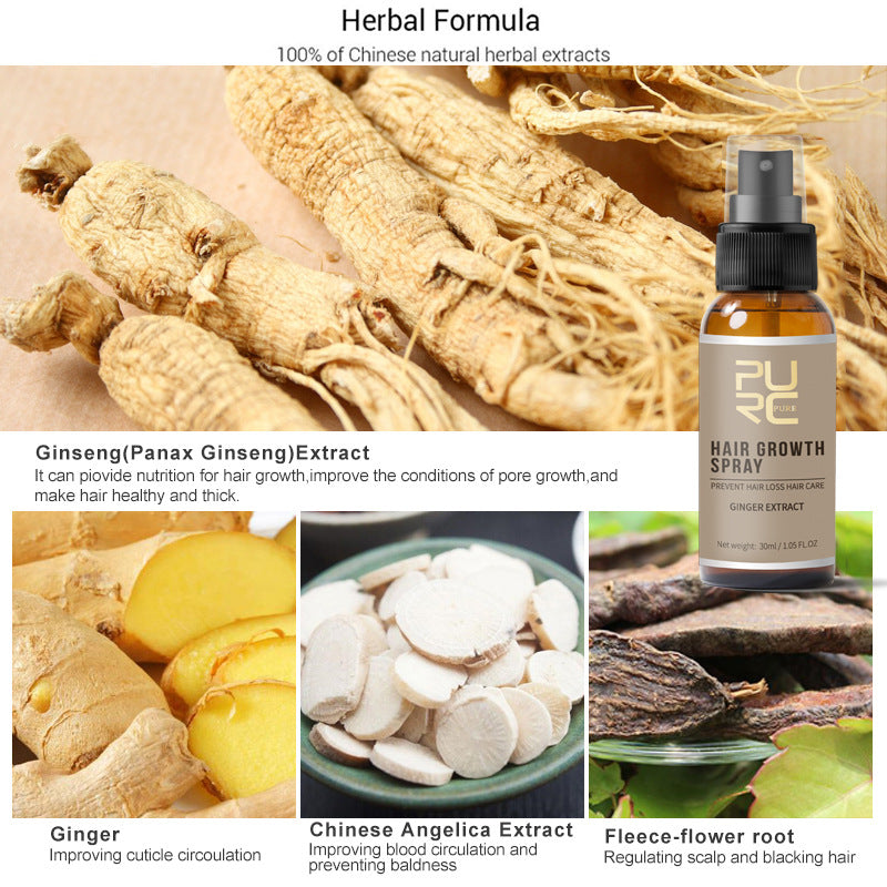 PURC Ginger Hair Care Spray Nourishing Root Scalp Essence 30ml Treatment