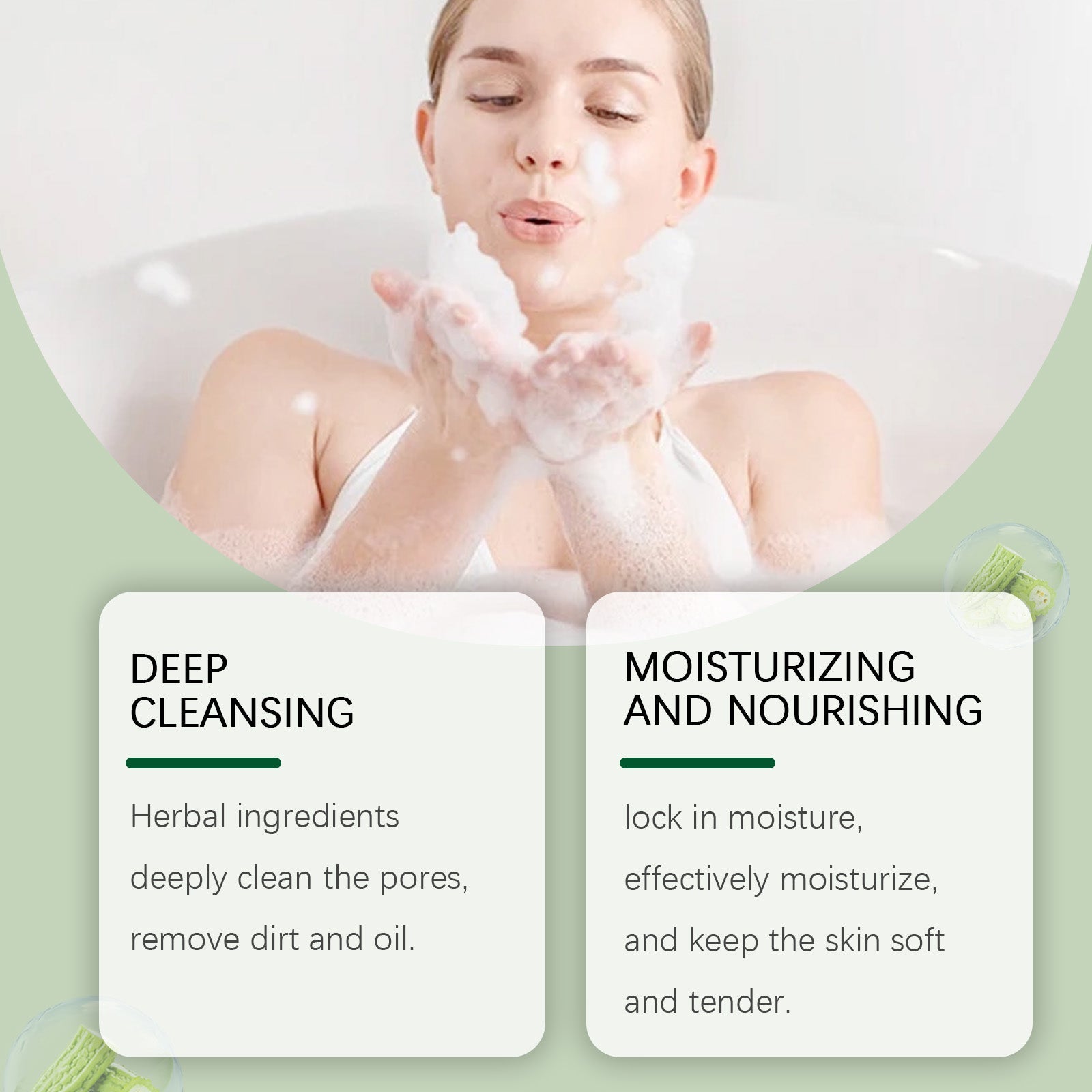 Bitter Gourd Herbal Bath Soap Moisturizing Cleansing Body Skin Care