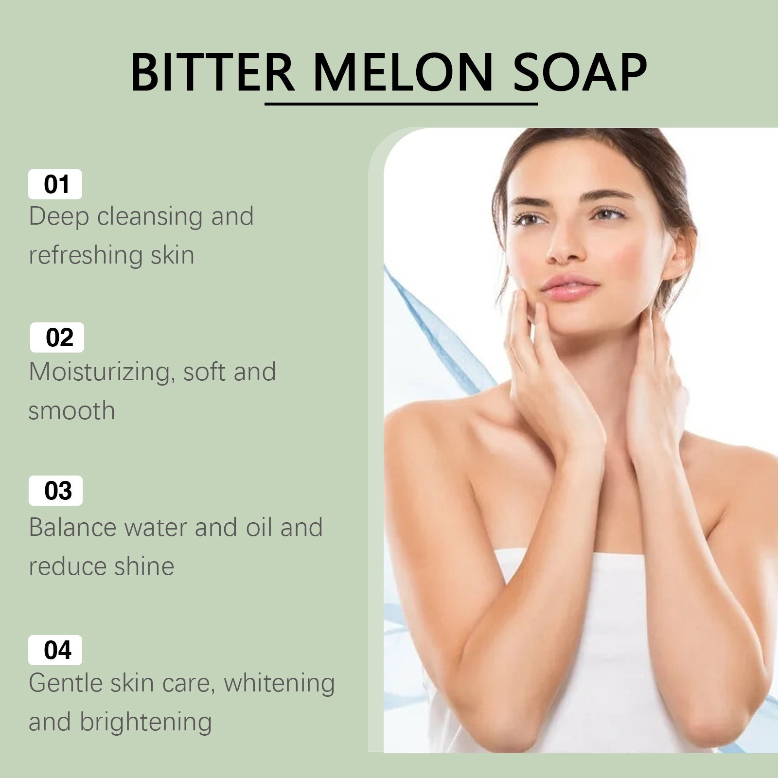 Bitter Gourd Herbal Bath Soap Moisturizing Cleansing Body Skin Care