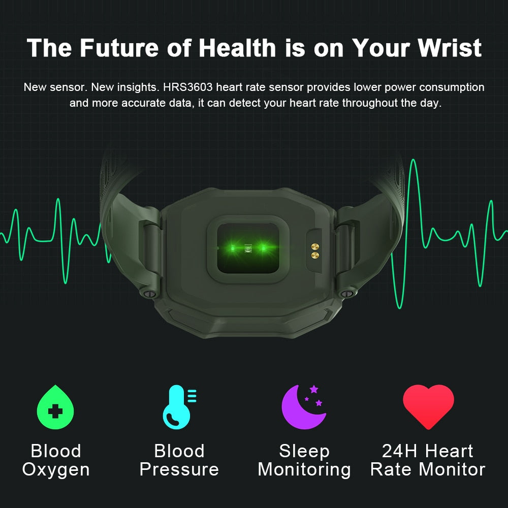 ROCK Rugged Smartwatch Outdoor Waterproof Fitness Tracker Men