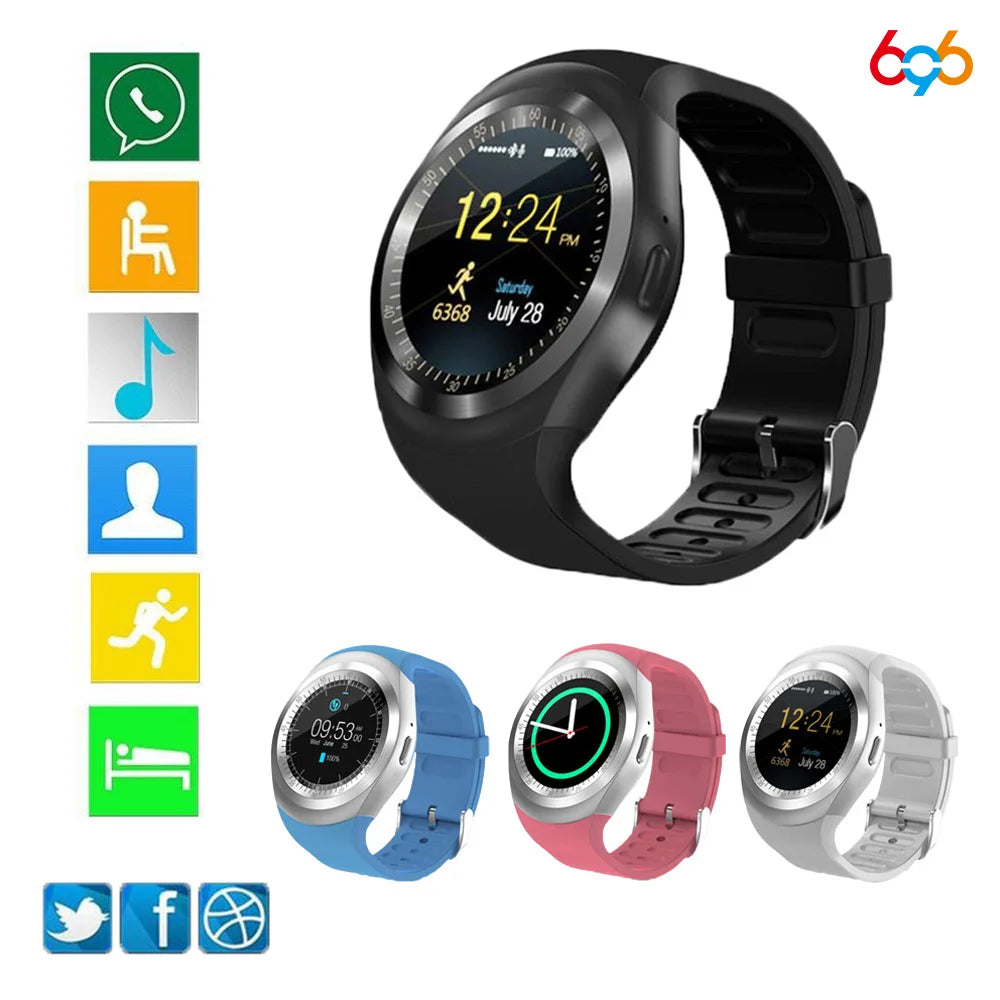 Y1 Bluetooth Smartwatch GSM SIM Sports Fitness Watch