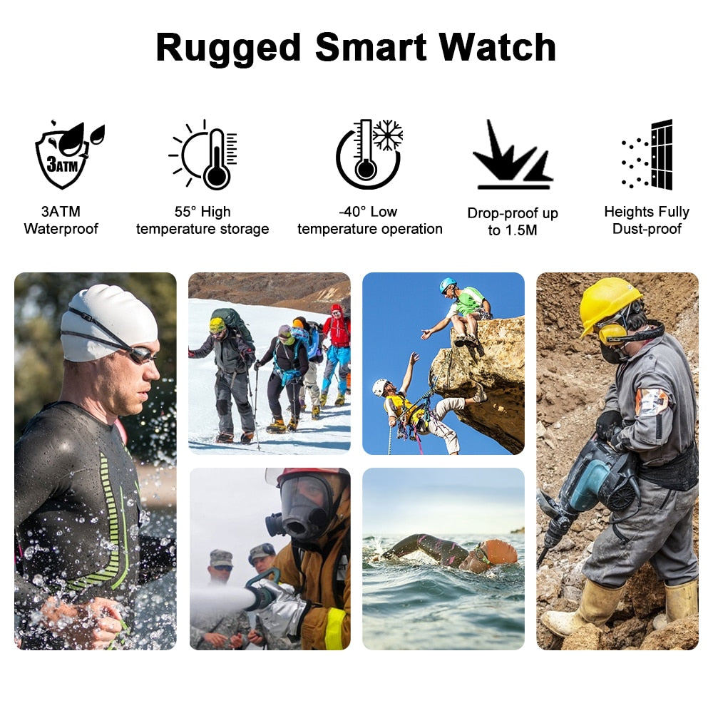 ROCK Rugged Smartwatch Outdoor Waterproof Fitness Tracker Men