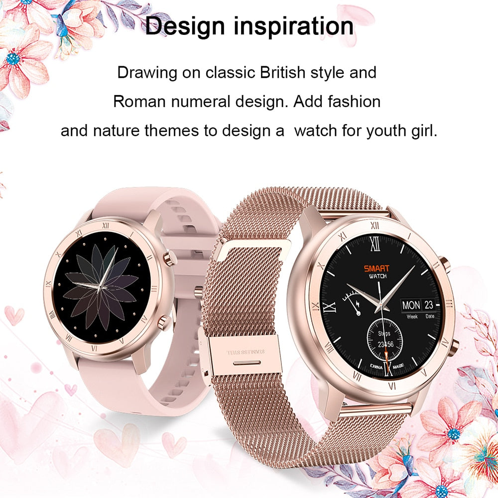 Women Full Touch IP68 Waterproof ECG Smartwatch Bracelet