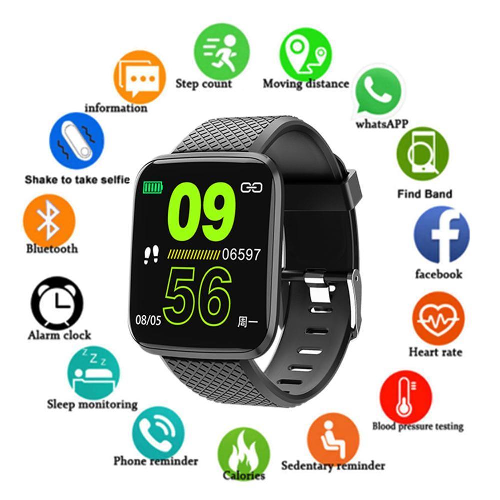 IP67 Waterproof Fitness Smartwatch Heart Rate Blood Pressure Tracker