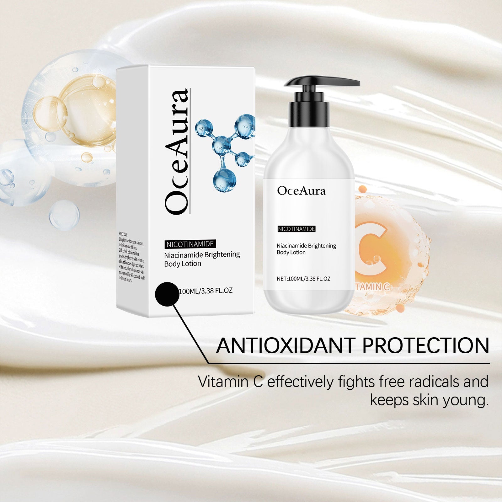 Niacinamide Body Lotion Hydrating Moisturizing Soothing Dry Skin Care Formula