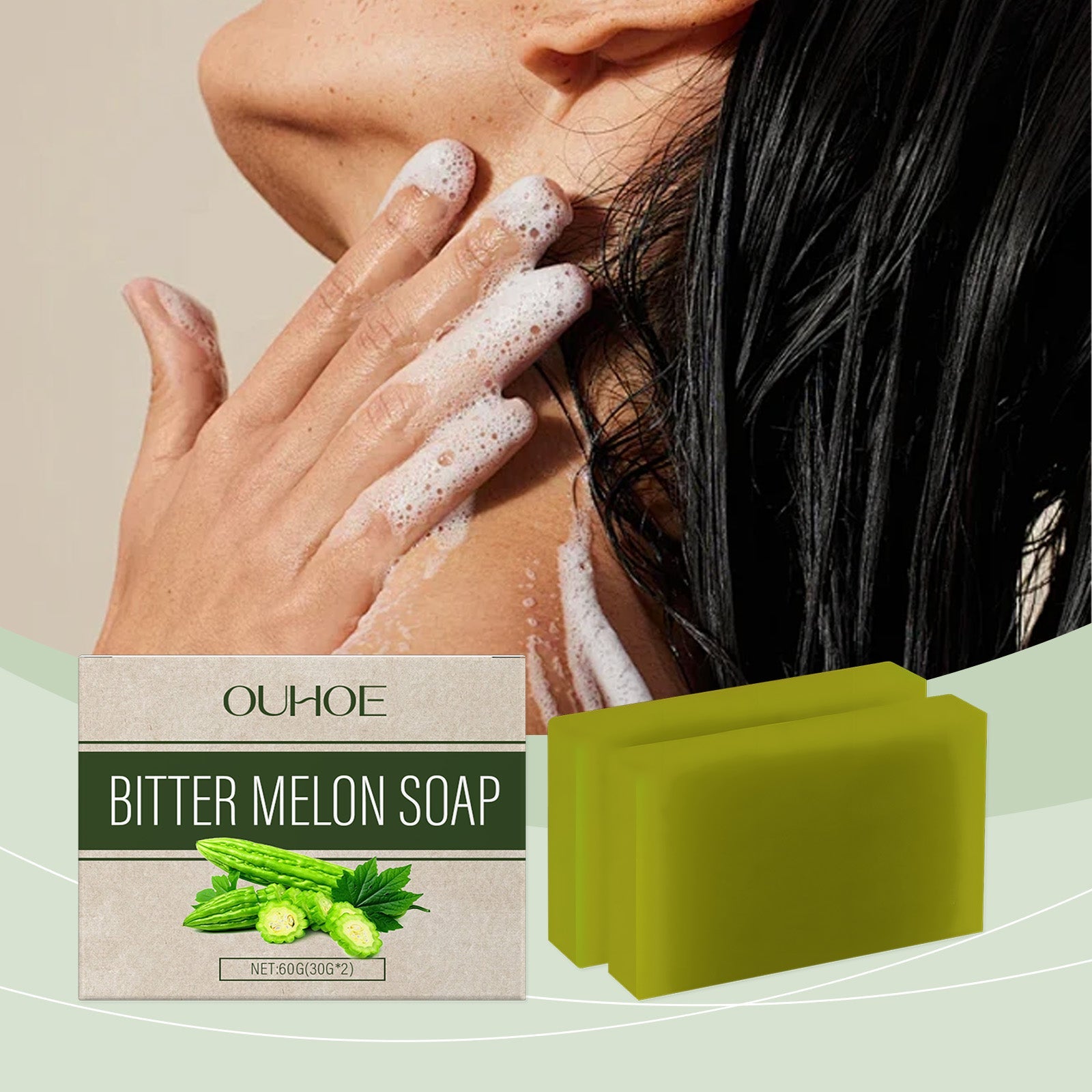 Bitter Gourd Herbal Bath Soap Moisturizing Cleansing Body Skin Care