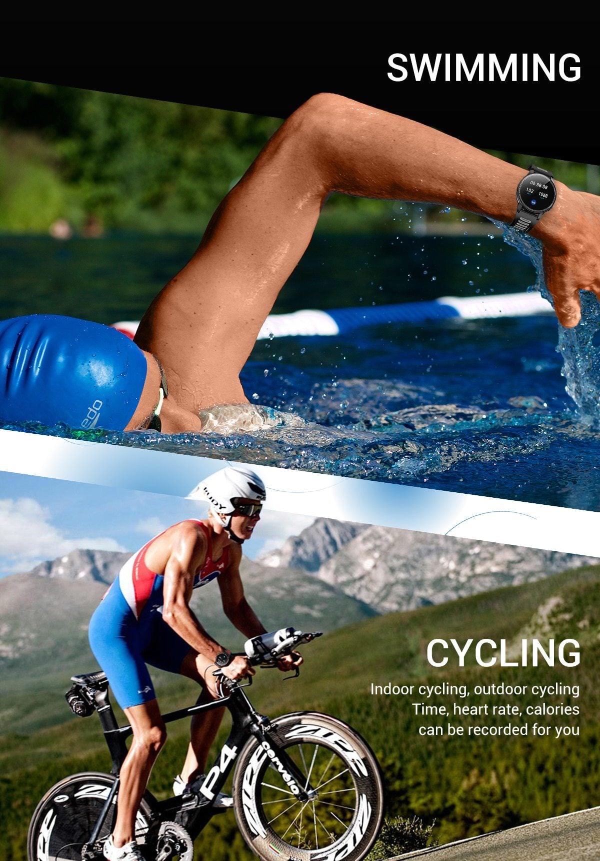 IP68 Waterproof Bluetooth Smartwatch Fitness Heart Rate Tracker