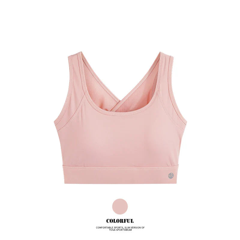 Women High Support Padded Sports Bra Gym Running Top