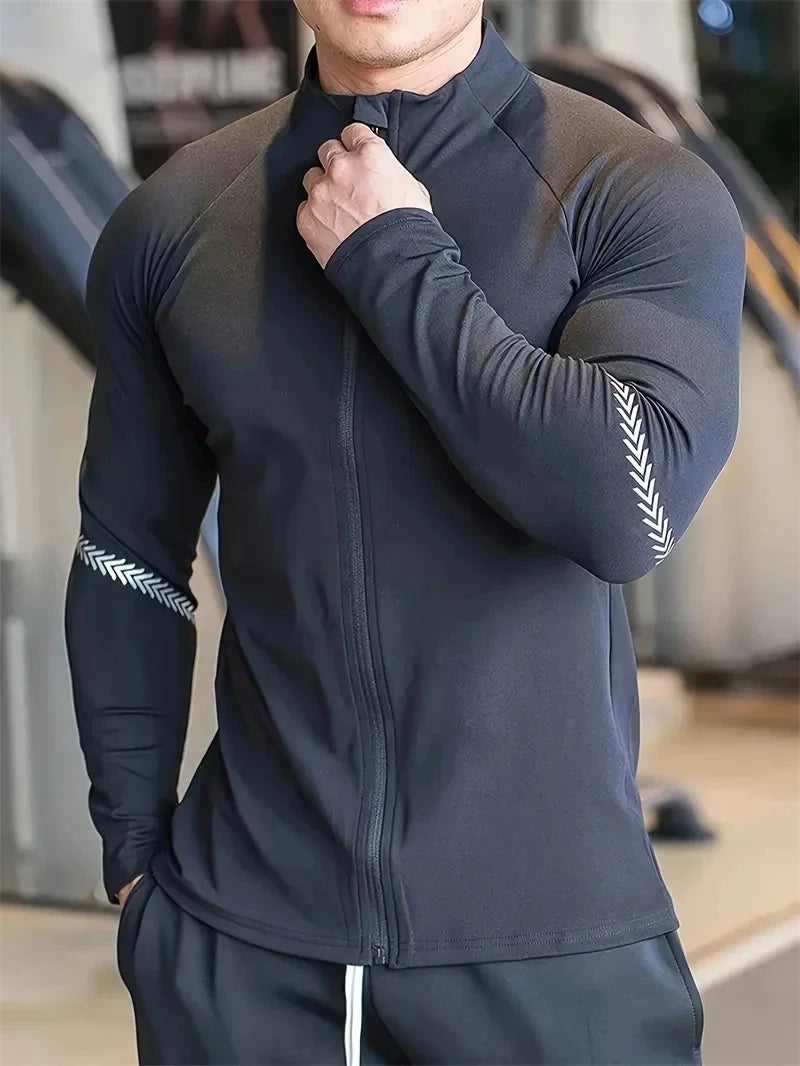 Men Compression Sports Jacket Gym Running Quick Dry Wear