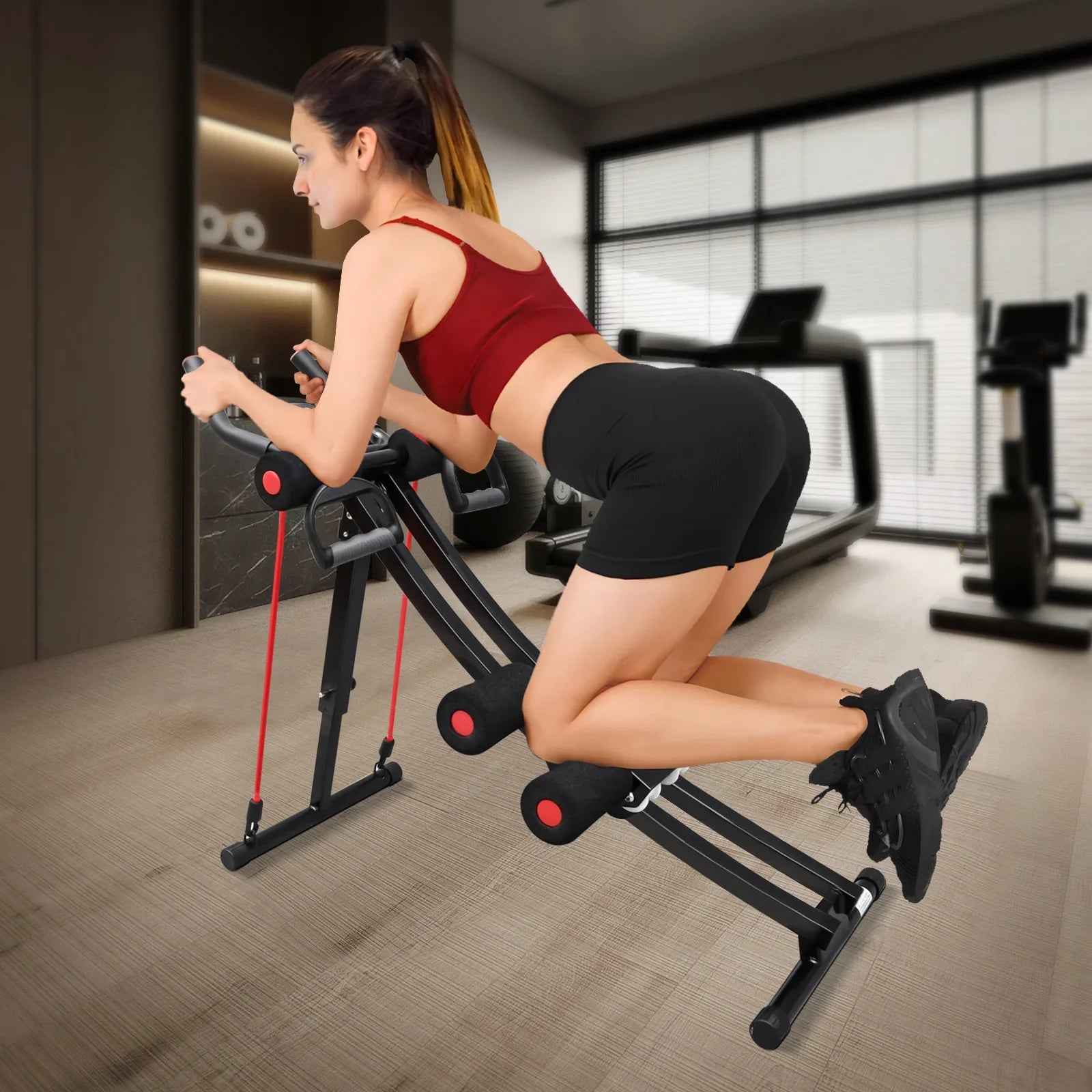 Foldable Ab Machine Core Trainer Home Gym LCD Fitness Equipment