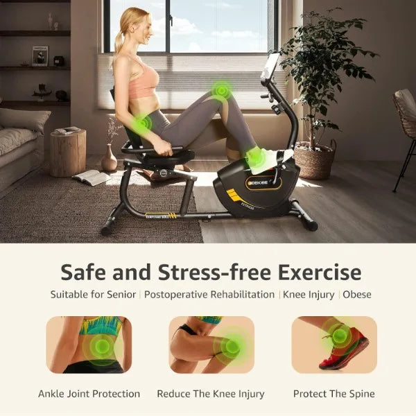 Recumbent Exercise Bike Magnetic Indoor Cycling Home Fitness Equipment Black
