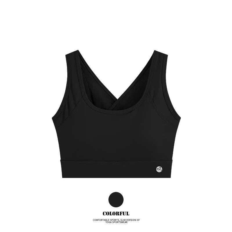 Women High Support Padded Sports Bra Gym Running Top