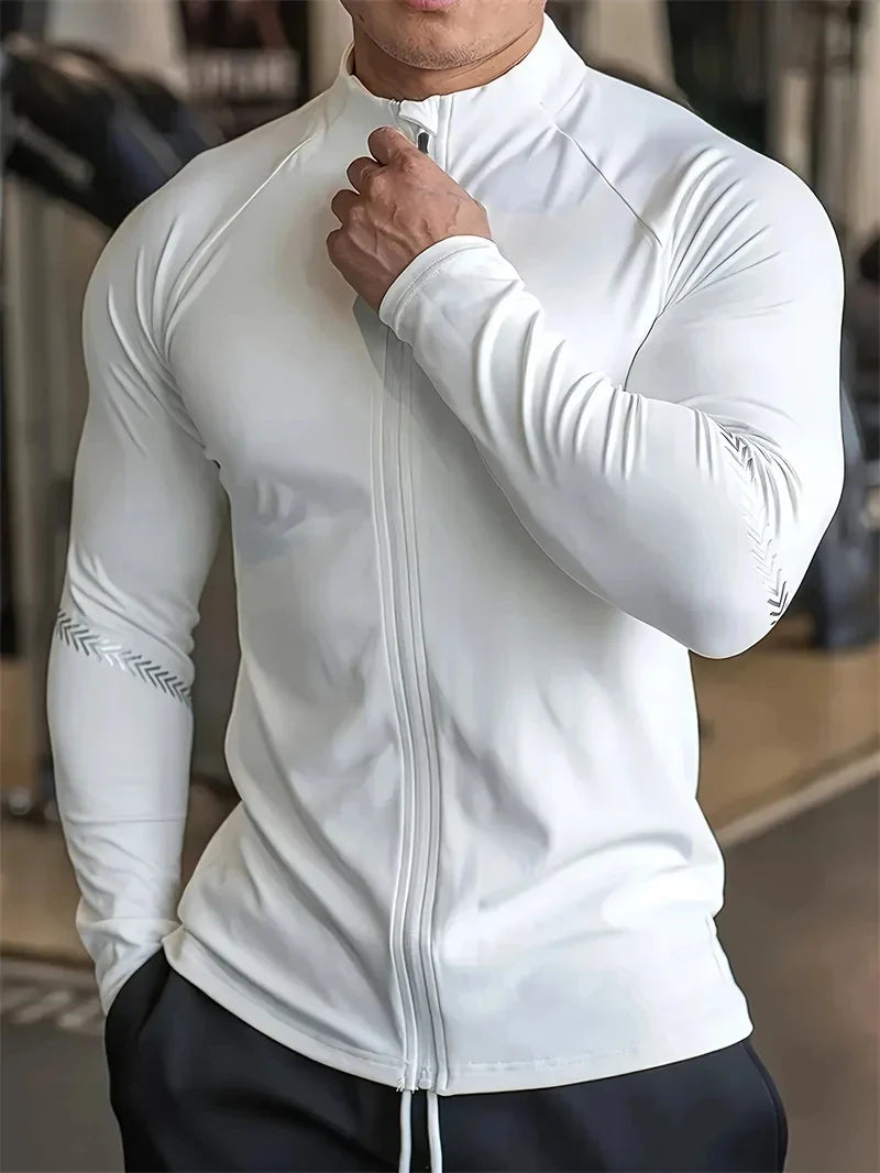 Men Compression Sports Jacket Gym Running Quick Dry Wear