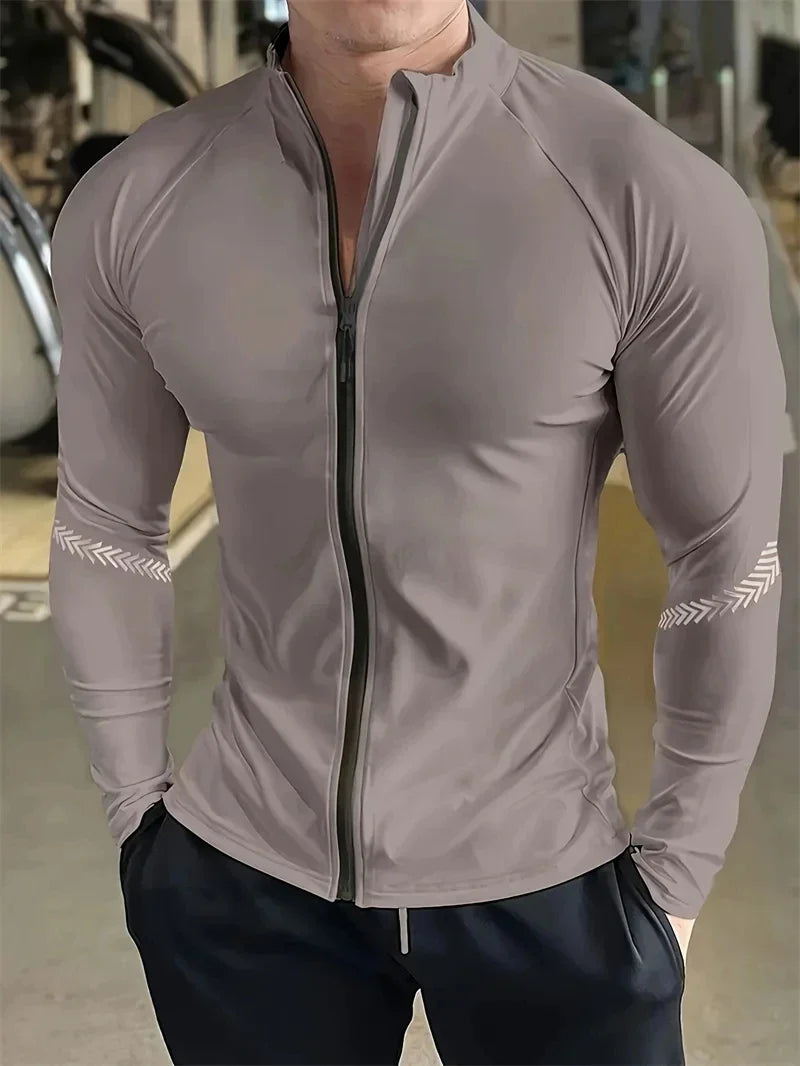Men Compression Sports Jacket Gym Running Quick Dry Wear