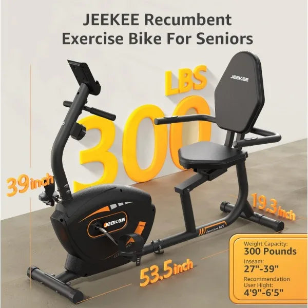 Recumbent Exercise Bike Magnetic Indoor Cycling Home Fitness Equipment Black
