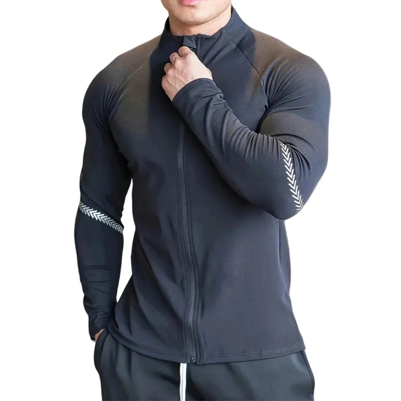Men Compression Sports Jacket Gym Running Quick Dry Wear