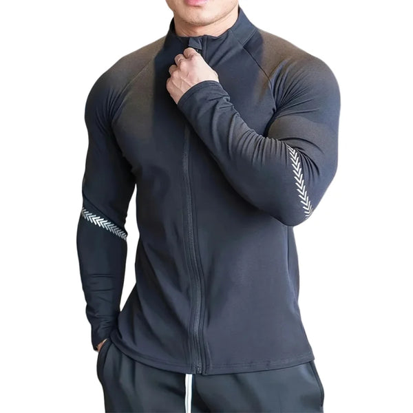 Men Compression Sports Jacket Gym Running Quick Dry Wear