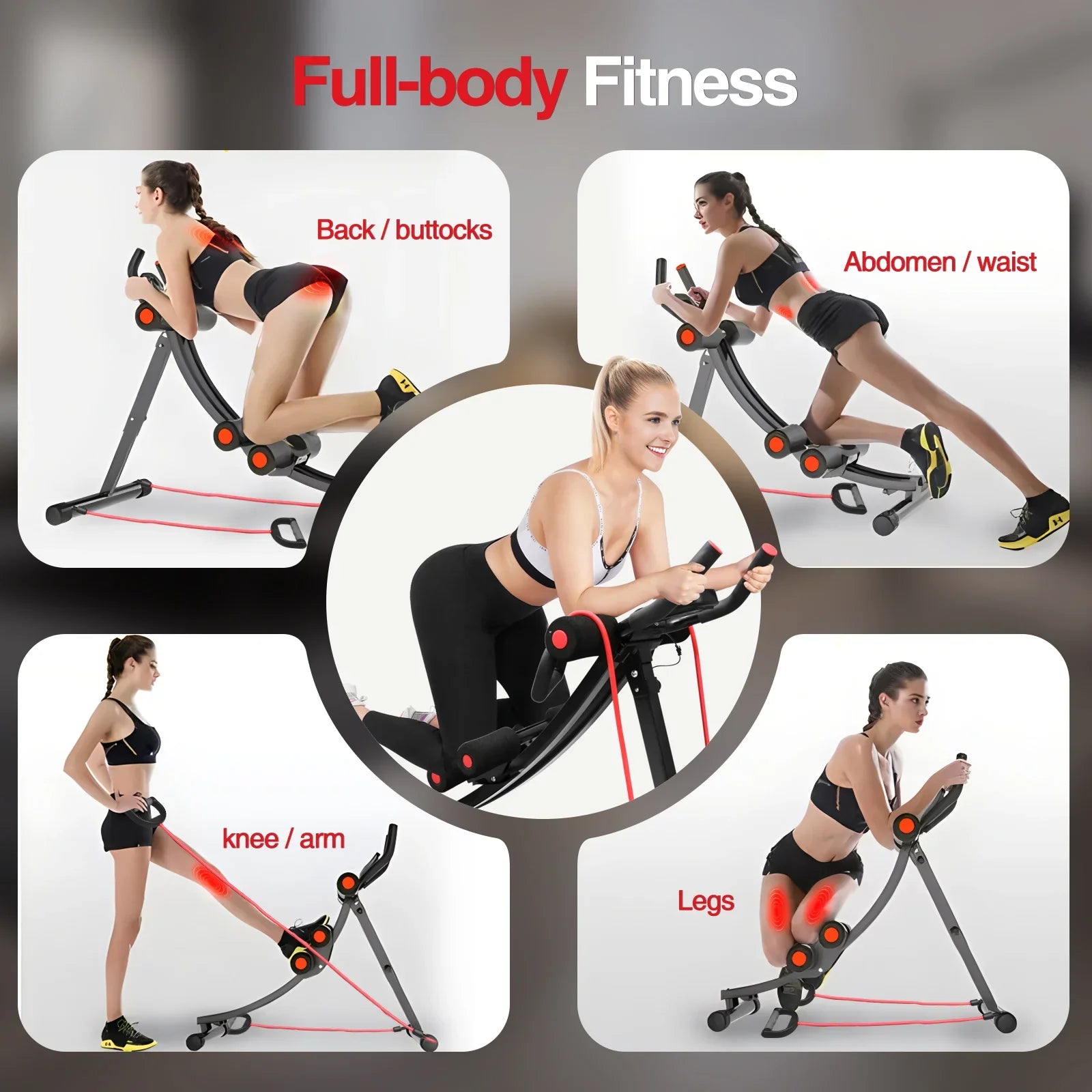 Foldable Ab Machine Core Trainer Home Gym LCD Fitness Equipment