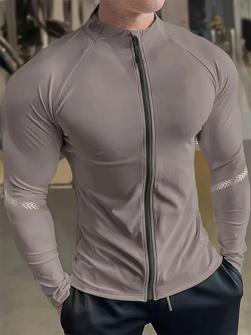 Men Compression Sports Jacket Gym Running Quick Dry Wear