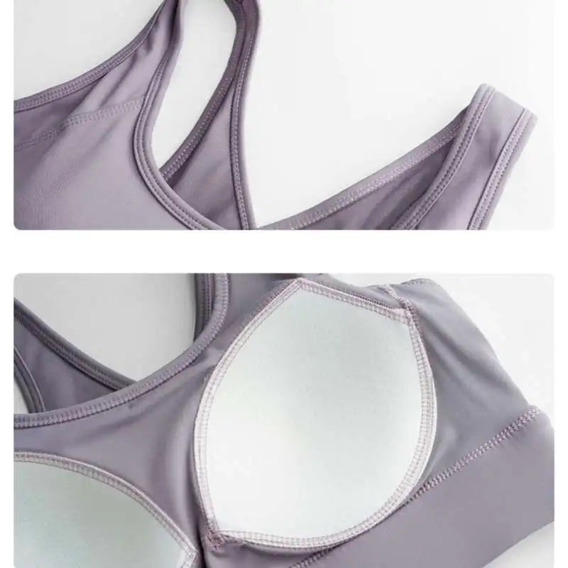 Women High Support Padded Sports Bra Gym Running Top