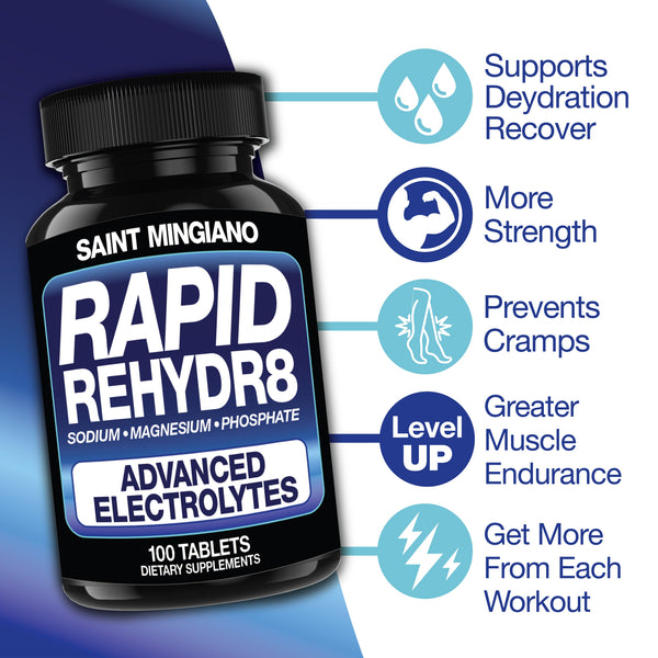 Rapid Rehydr8 Electrolyte Capsules Muscle Recovery Hydration Supplement