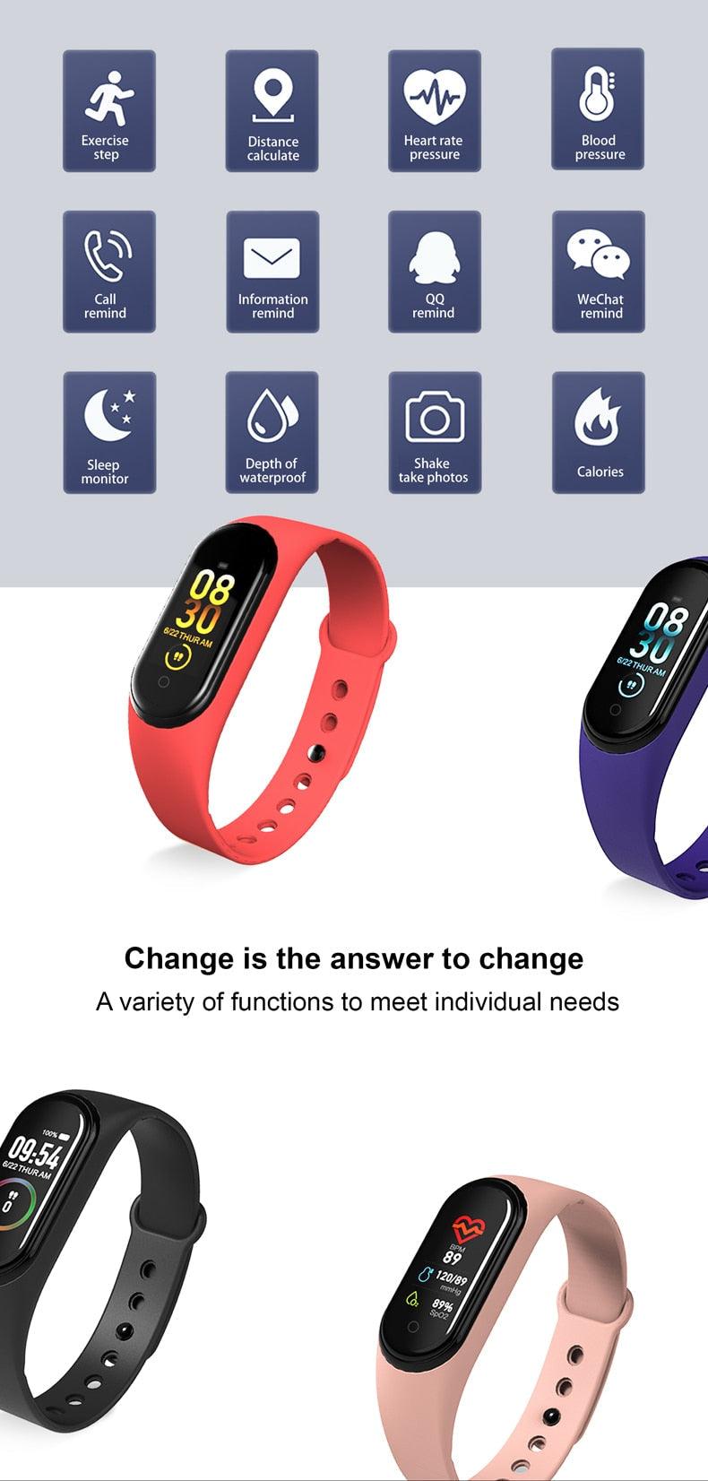 Smartwatch Heart Rate Blood Pressure Fitness Tracker Touchscreen Watch
